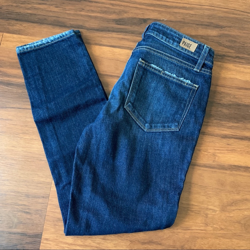 New Paige Distressed “Monica” Skinny Jeans
